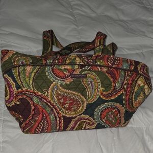 Vera Bradley Red and Green Paisley Tote Bag